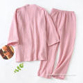 Adult Pajamas kimono couple 100% cotton double gauze sleepwear pajamas Supplier